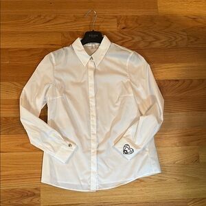 Escada White Long-Sleeve Shirt with Embroidery